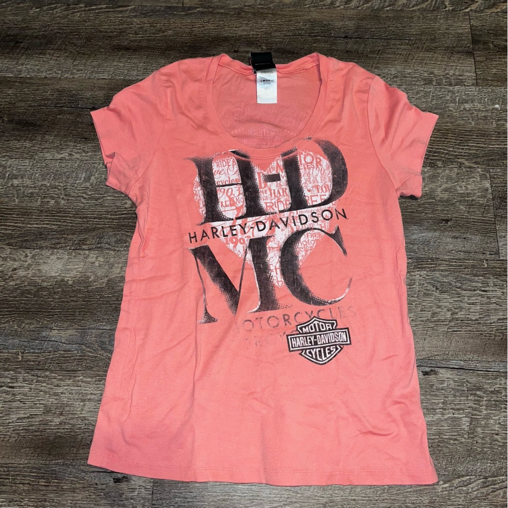 Y2K Harley Davidson Pink Short Sleeve Tee X Large